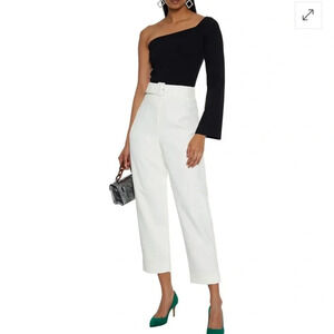 SOLACE London Women's Black Renata One Shoulder  Top Size US 0